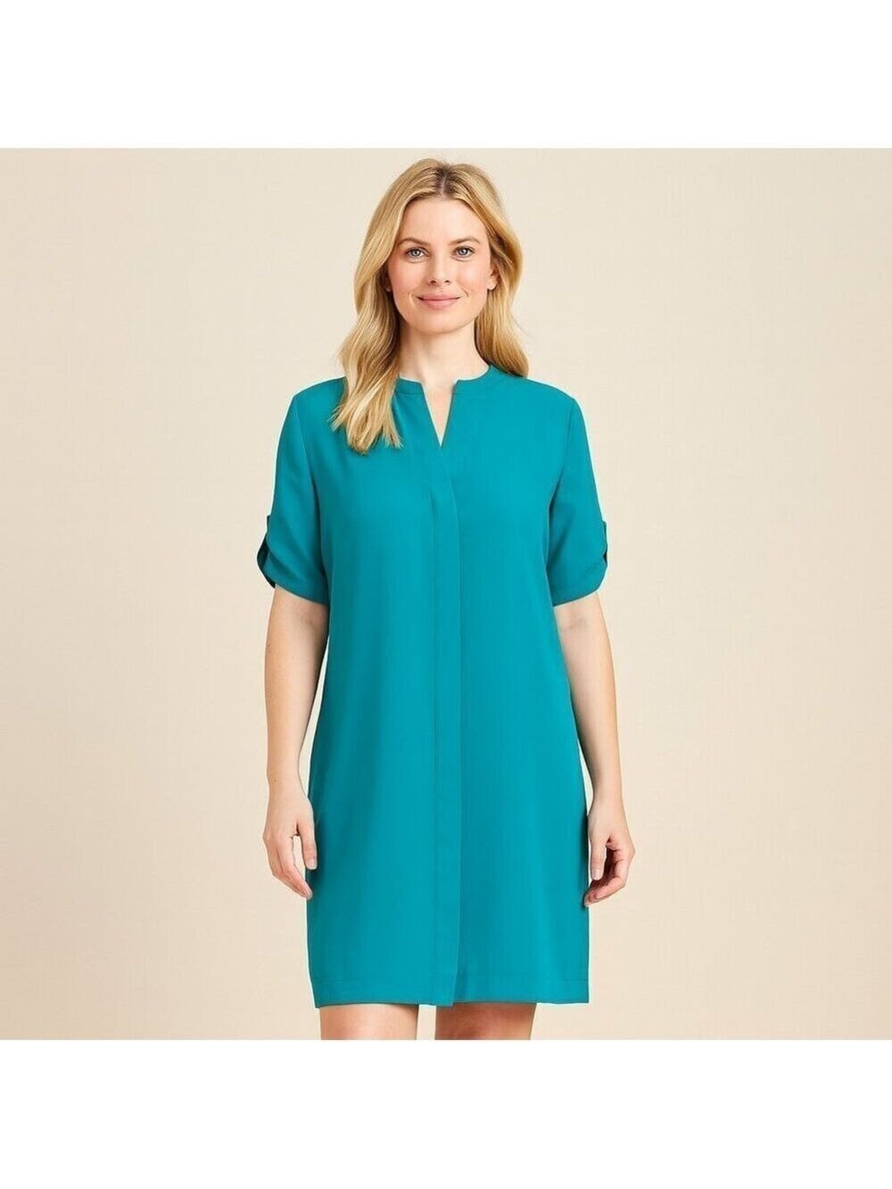 The Limited Teal Short Sleeve Shift Dress | Size 6 | EUC